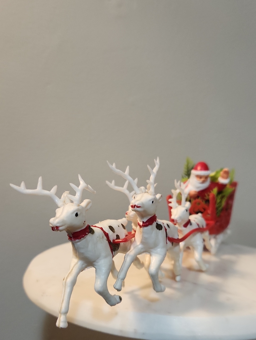 Vintage 1960s Bradford Santa Claus & His Reindeer Christmas Holiday Decor In Box